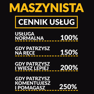 Maszynista - Cennik Usług - Męska Bluza Czarna