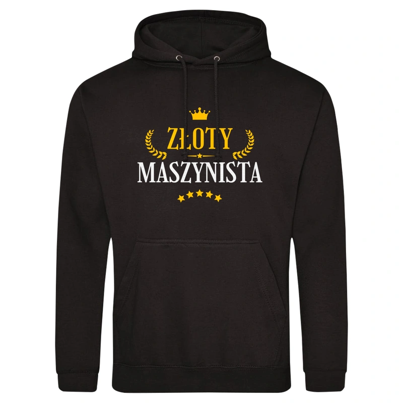 Złoty Maszynista - Męska Bluza z kapturem Czarna