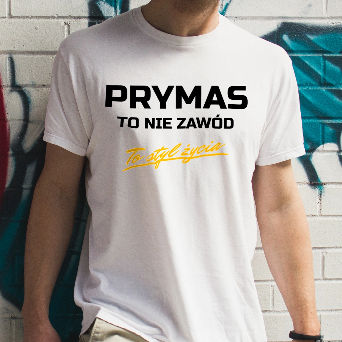 Prymas To Nie Zawód - To Styl Życia - Męska Koszulka Biała