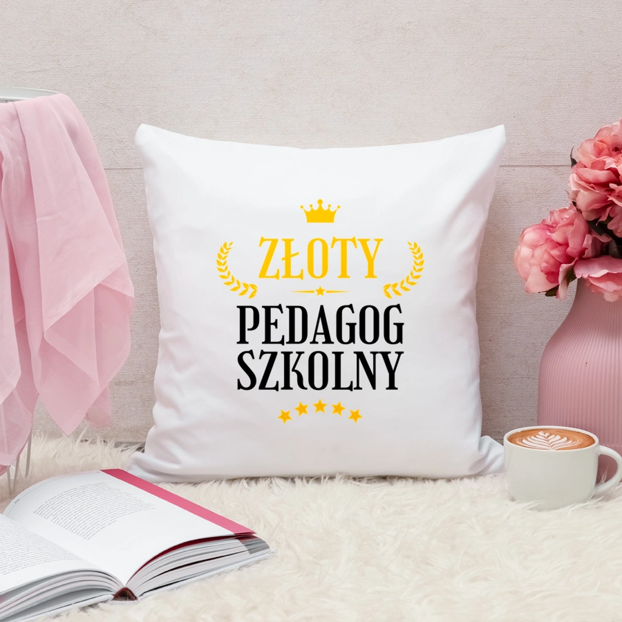 Złoty Pedagog Szkolny - Poduszka Biała