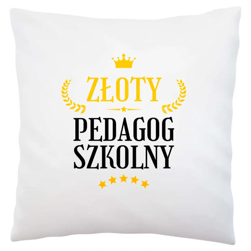 Złoty Pedagog Szkolny - Poduszka Biała