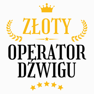 Złoty Operator Dźwigu - Poduszka Biała