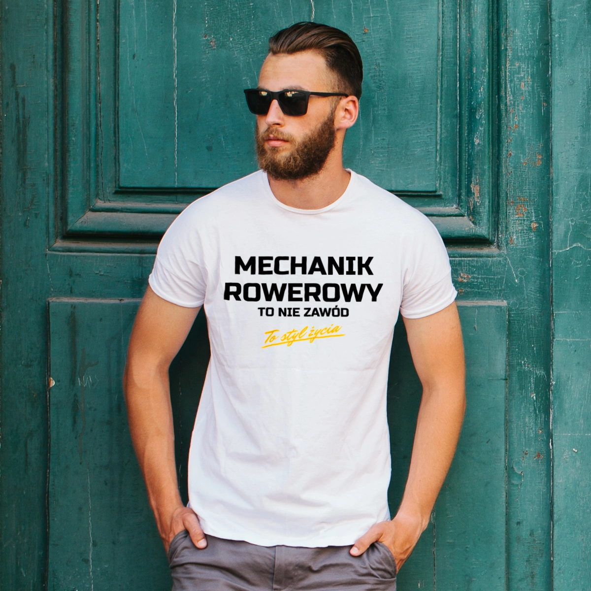 Mechanik Rowerowy To Nie Zawód - To Styl Życia - Męska Koszulka Biała