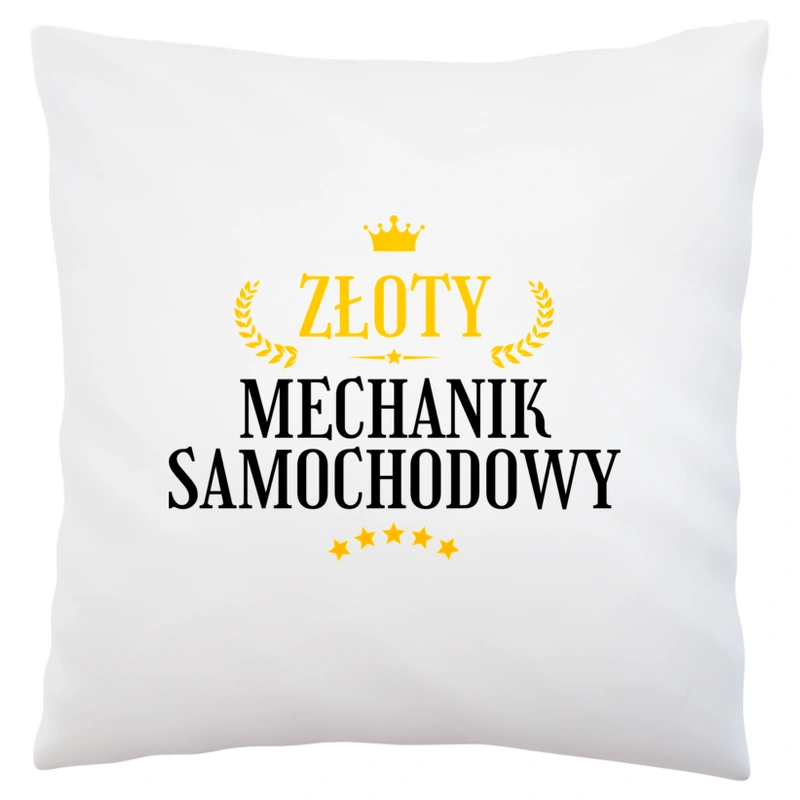 Złoty Mechanik Samochodowy - Poduszka Biała