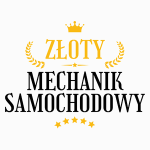 Złoty Mechanik Samochodowy - Poduszka Biała