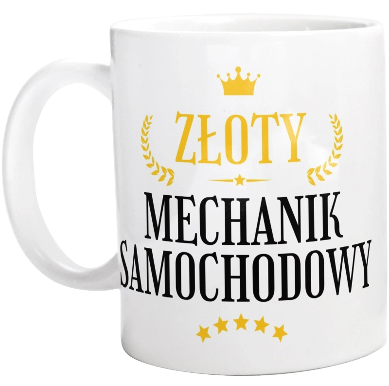 Złoty Mechanik Samochodowy - Kubek Biały