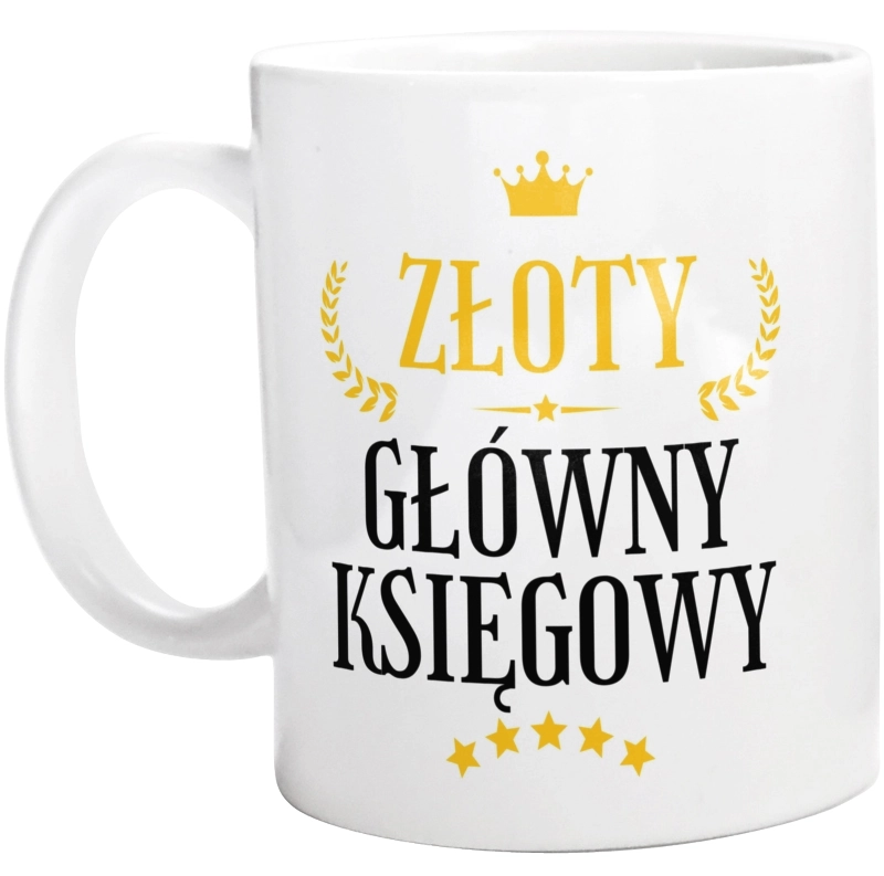 Złoty Główny Księgowy - Kubek Biały