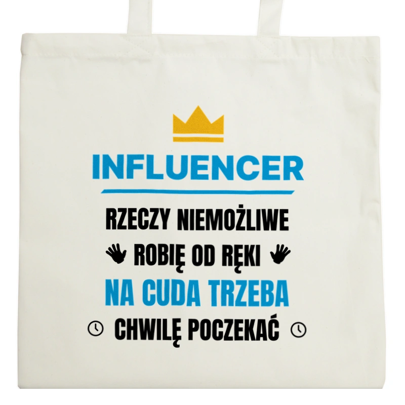 Influencer Rzeczy Niemożliwe Robię Od Ręki - Torba Na Zakupy Natural