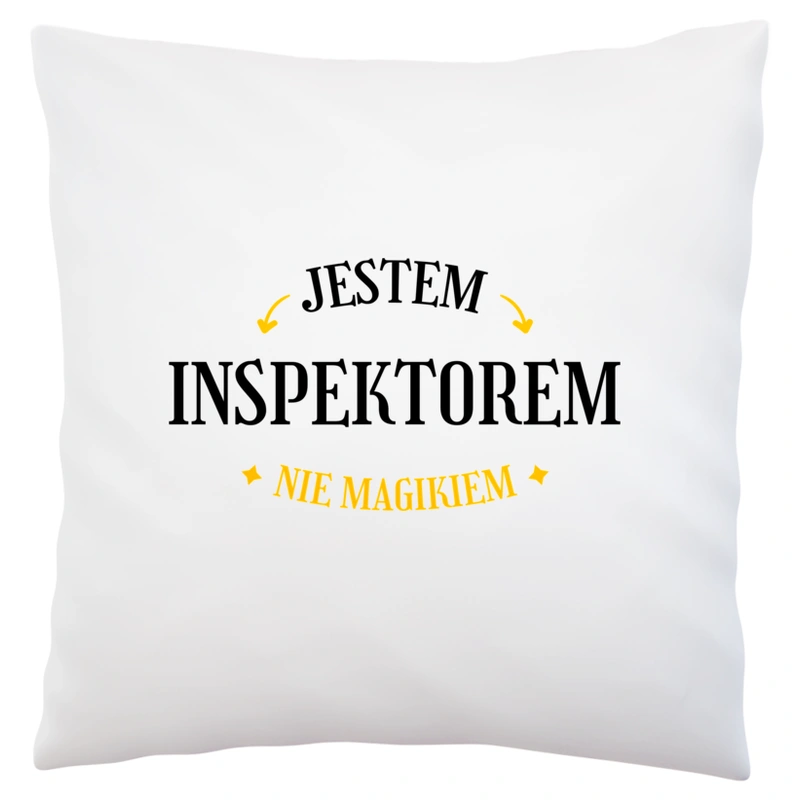 Jestem Inspektorem Nie Magikiem - Poduszka Biała