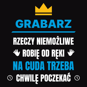 Grabarz Rzeczy Niemożliwe Robię Od Ręki - Męska Bluza z kapturem Czarna