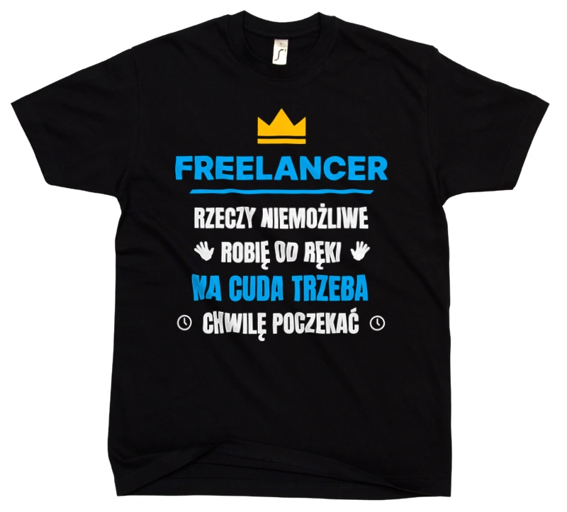 Freelancer Rzeczy Niemożliwe Robię Od Ręki - Męska Koszulka Czarna