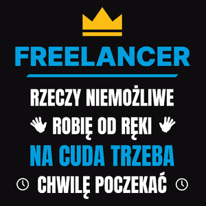 Freelancer Rzeczy Niemożliwe Robię Od Ręki - Męska Bluza z kapturem Czarna