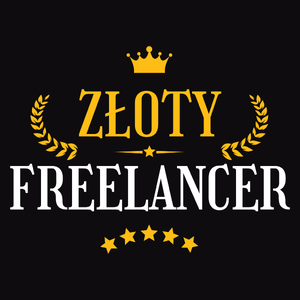 Złoty Freelancer - Męska Koszulka Czarna