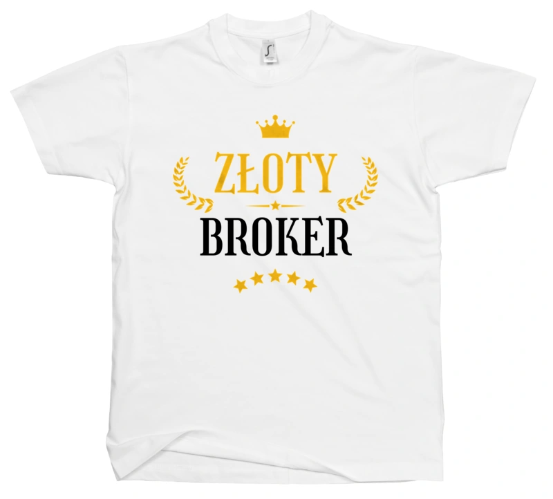 Złoty Broker - Męska Koszulka Biała