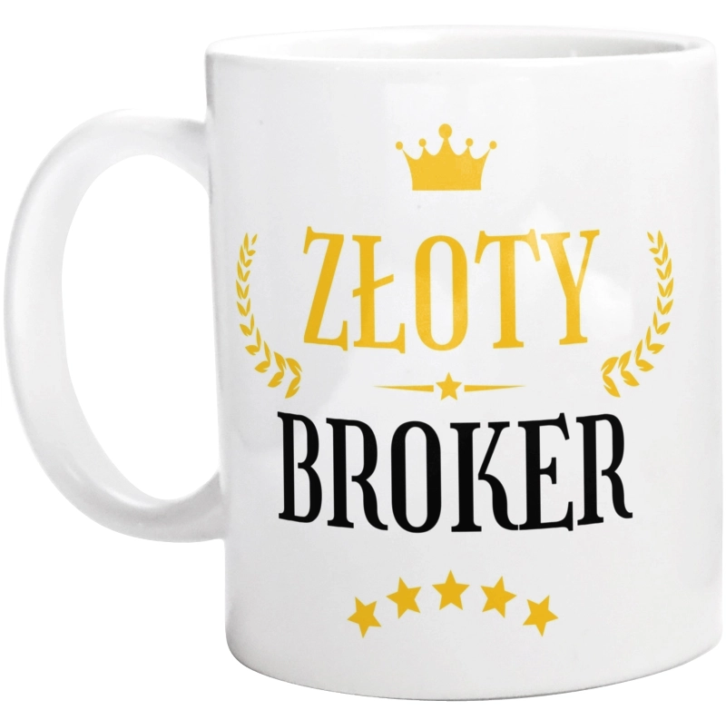 Złoty Broker - Kubek Biały