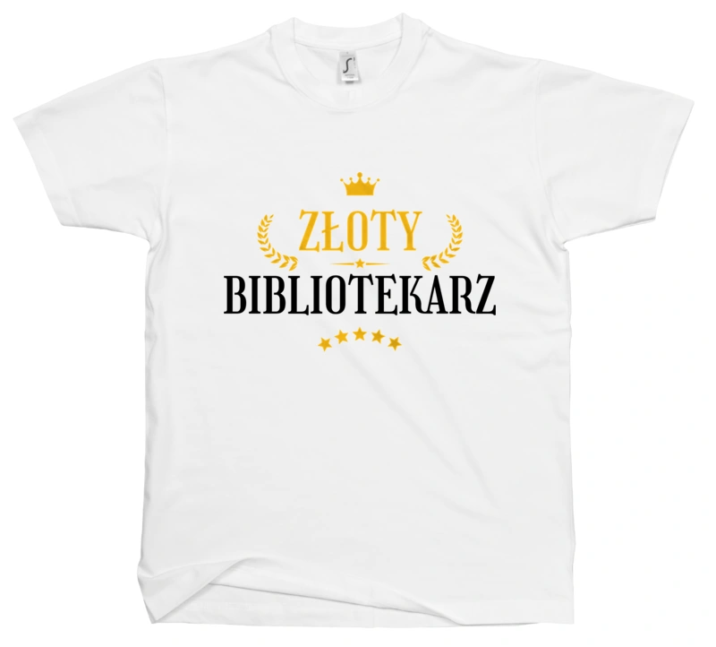 Złoty Bibliotekarz - Męska Koszulka Biała