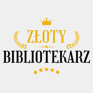 Złoty Bibliotekarz - Męska Koszulka Biała