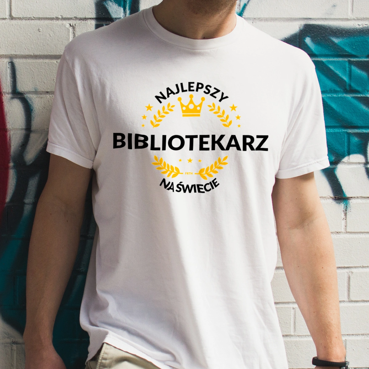 Najlepszy Bibliotekarz Na Świecie - Męska Koszulka Biała