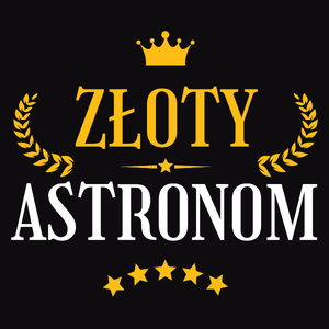 Złoty Astronom - Męska Koszulka Czarna