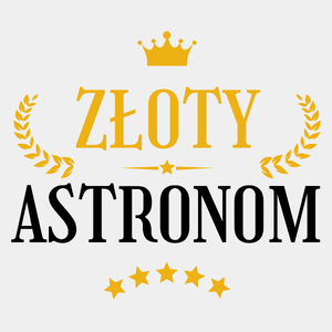 Złoty Astronom - Męska Koszulka Biała