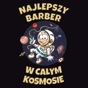 Najlepszy Barber W Całym Kosmosie - Męska Bluza z kapturem Czarna