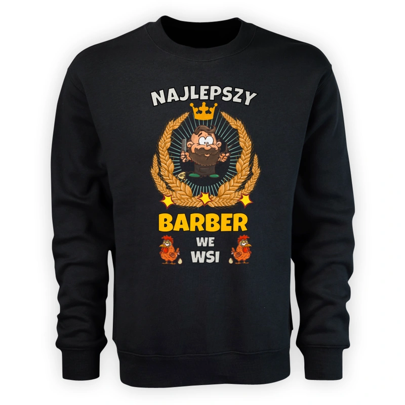 Najlepszy Barber We Wsi - Męska Bluza Czarna