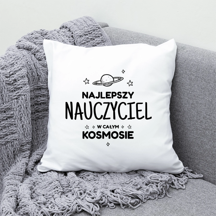 Najlepszy Nauczyciel W Kosmosie - Poduszka Biała