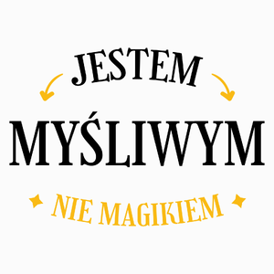 Jestem Myśliwym Nie Magikiem - Poduszka Biała