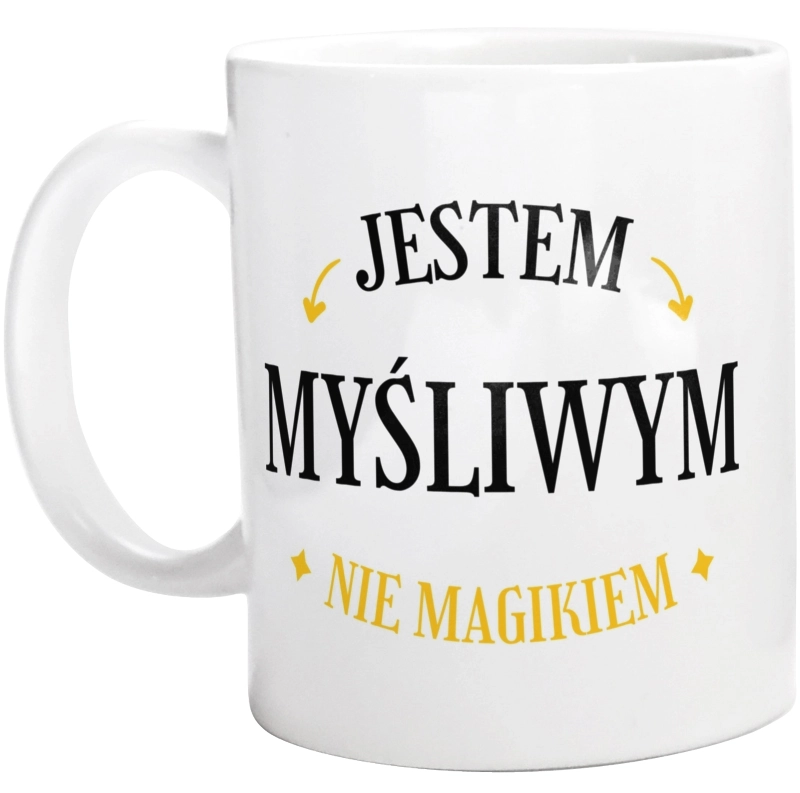 Jestem Myśliwym Nie Magikiem - Kubek Biały