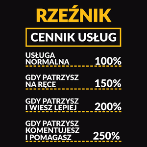 Rzeźnik - Cennik Usług - Męska Bluza z kapturem Czarna