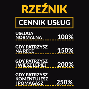 Rzeźnik - Cennik Usług - Męska Bluza Czarna