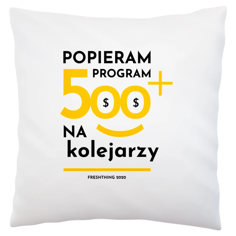 Program 500 Plus Na Kolejarzy - Poduszka Biała