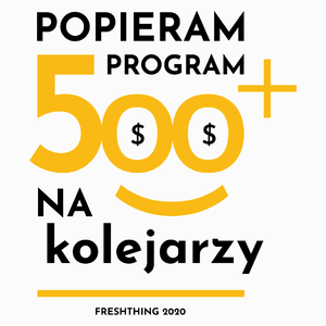 Program 500 Plus Na Kolejarzy - Poduszka Biała