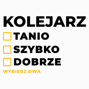 Szybko Tanio Dobrze Kolejarz - Poduszka Biała