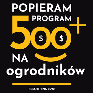 Program 500 Plus Na Ogrodników - Męska Bluza z kapturem Czarna