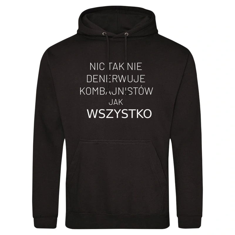 Nic Tak Nie Denerwuje Kombajnistów Jak Wszystko - Męska Bluza z kapturem Czarna