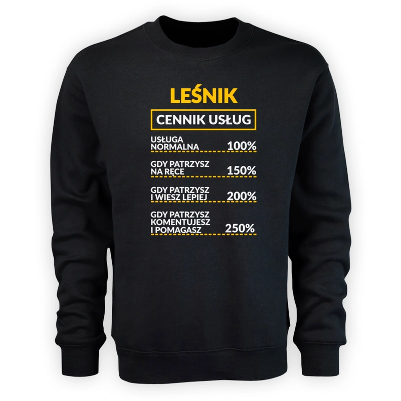 Leśnik - Cennik Usług - Męska Bluza Czarna