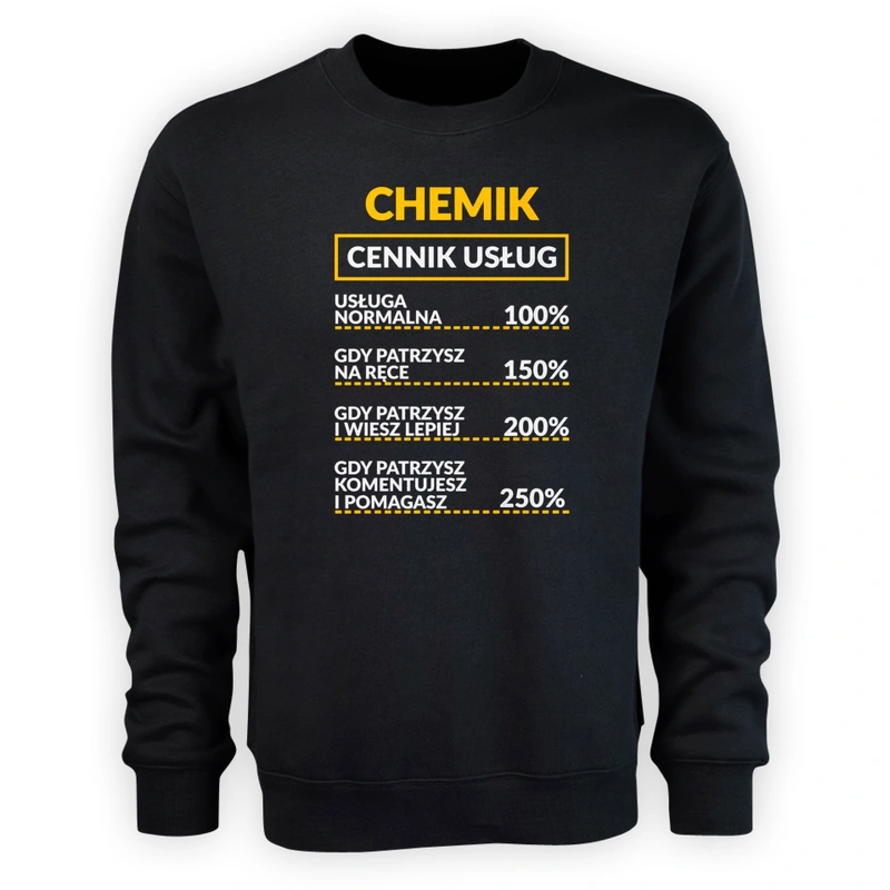 Chemik - Cennik Usług - Męska Bluza Czarna