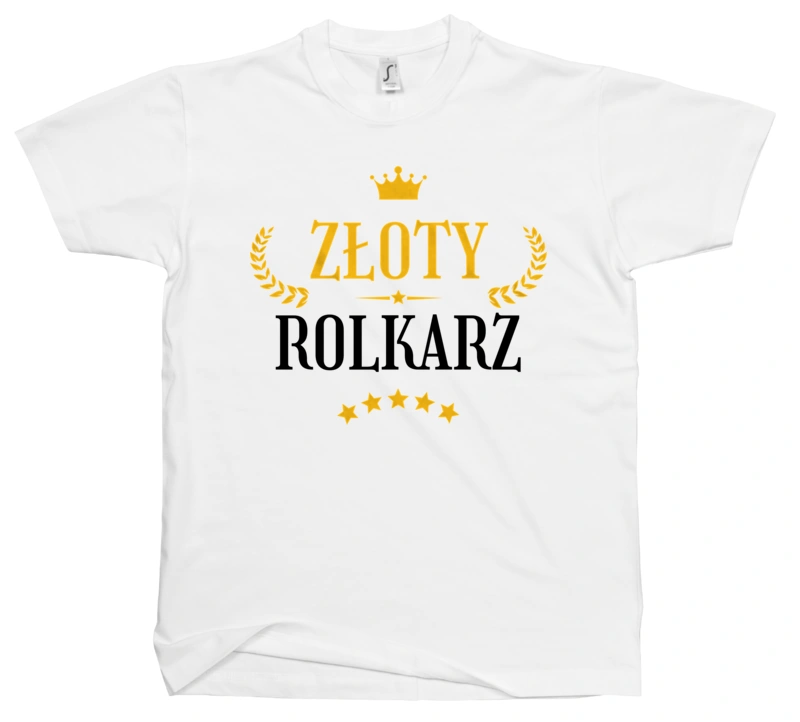 Złoty Rolkarz - Męska Koszulka Biała