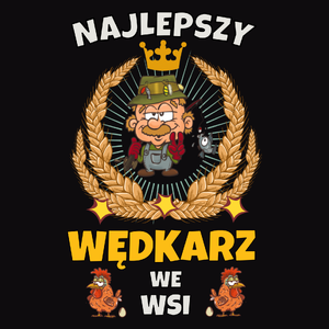 Najlepszy Wędkarz We Wsi - Męska Bluza z kapturem Czarna