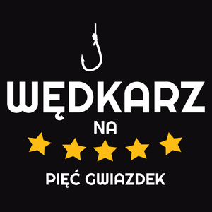 Wędkarz Na 5 Gwiazdek - Męska Bluza z kapturem Czarna