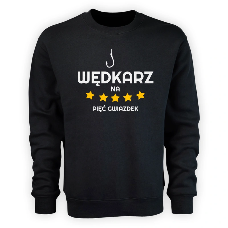 Wędkarz Na 5 Gwiazdek - Męska Bluza Czarna