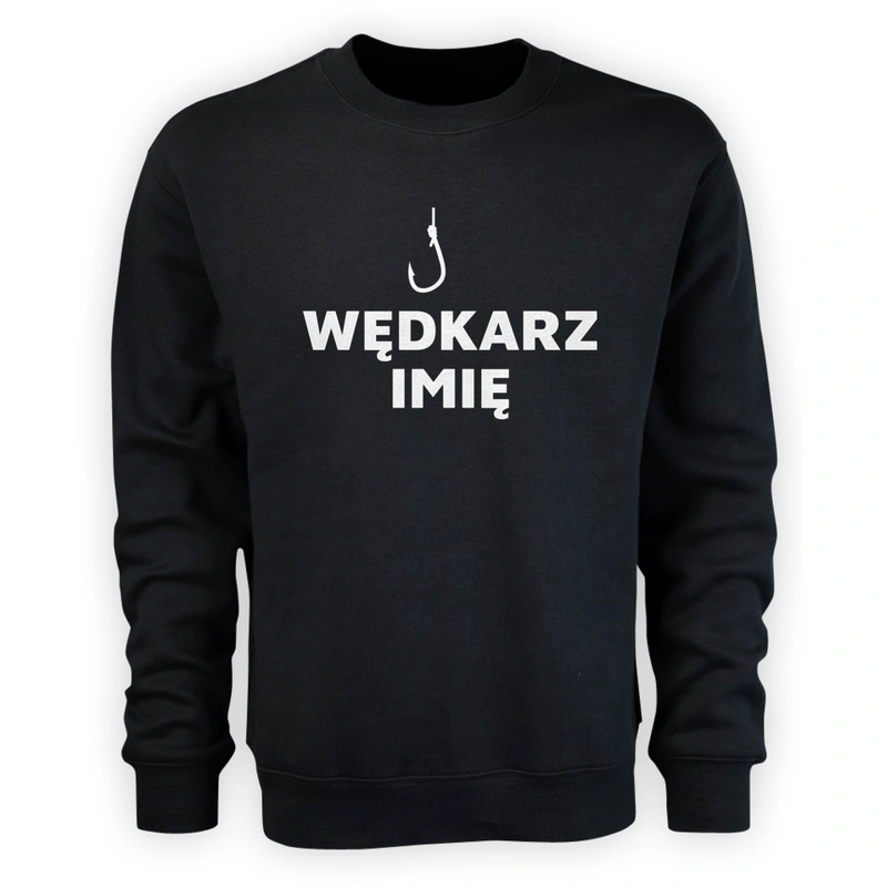 Napis Wędkarz - Męska Bluza Czarna