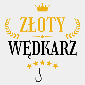 Złoty Wędkarz - Męska Koszulka Biała