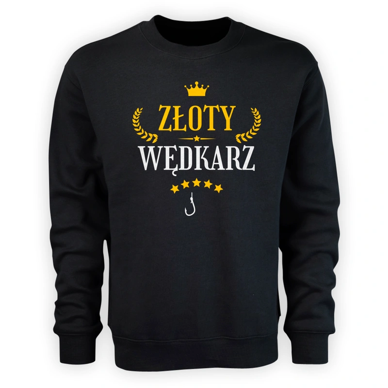 Złoty Wędkarz - Męska Bluza Czarna