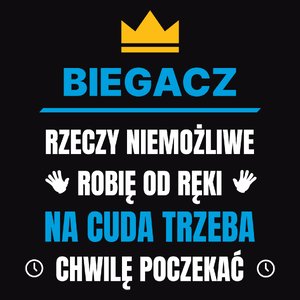 Biegacz Rzeczy Niemożliwe Robię Od Ręki - Męska Bluza z kapturem Czarna