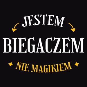 Jestem Biegaczem Nie Magikiem - Męska Koszulka Czarna