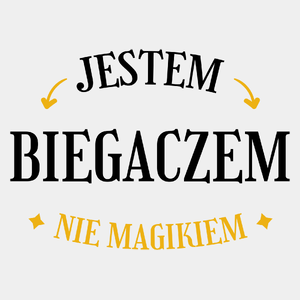 Jestem Biegaczem Nie Magikiem - Męska Koszulka Biała