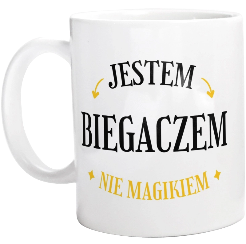 Jestem Biegaczem Nie Magikiem - Kubek Biały