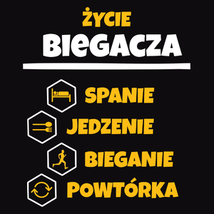 Biegacz - Spanie Jedzenie - Męska Bluza z kapturem Czarna